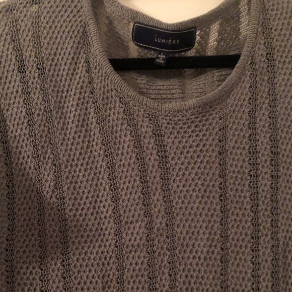 Delicate grey asymmetrical knit from Lumiere in size L. - Picture 2 of 4
